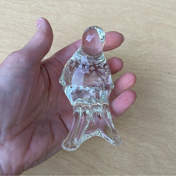 Vintage Clear Glass Song Bird Figurine Paperweight - Picture 8 of 16